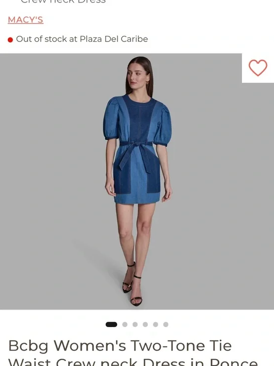 BCBG | Two-Tone Tie Waist Crew neck Dress in Ponce, PR, Size 18 - Picture 2 of 8